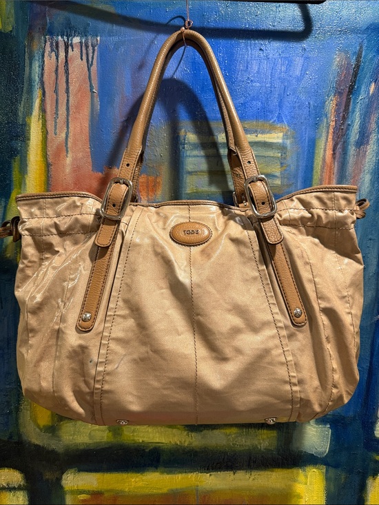 Tod's Handbags - Tod’s coated canvas large shopper G-Bag in Champaign color
